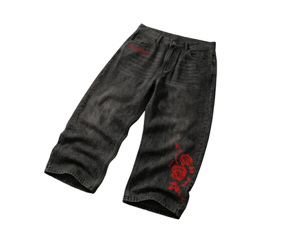 VAQUERO NEGRO BAGGY ROSAS (Drop 001)